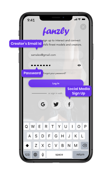 onlyfans clone mobile creator's signup
