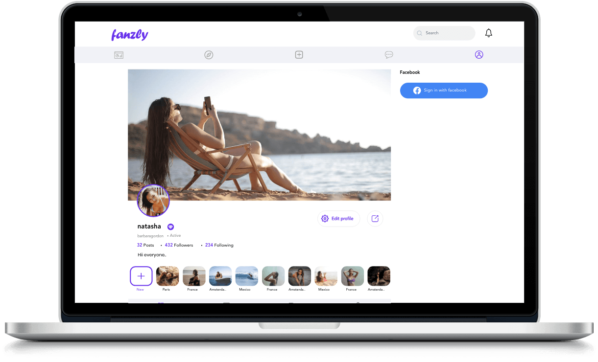 Creator's website UI flow